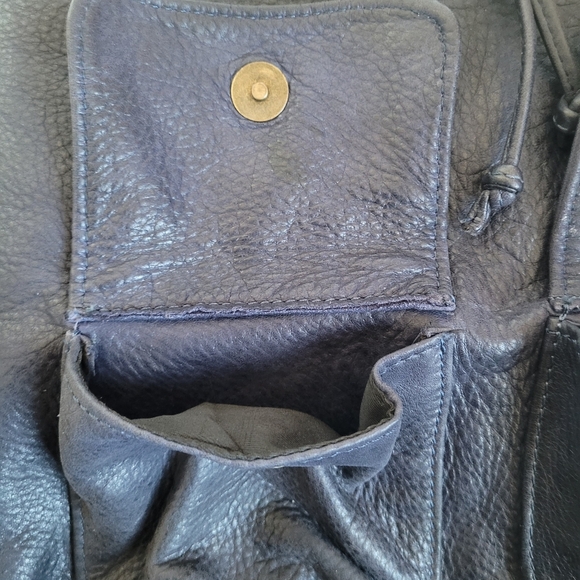 Authentic Soft Italian Leather Drawstring Backpack - Picture 4 of 15